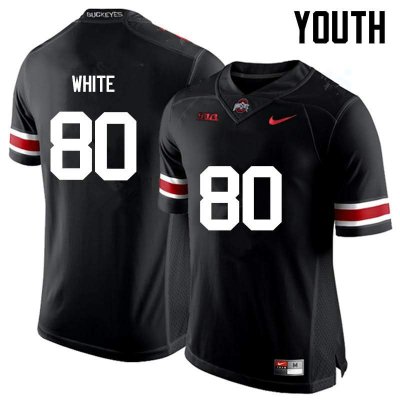 NCAA Ohio State Buckeyes Youth #80 Brendon White Black Nike Football College Jersey BRW3645LP